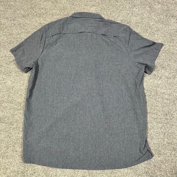 ZeroXposur Travel Series Heather Navy Short Sleeve Button Up Shirt Size XXL NWT - Picture 2 of 7